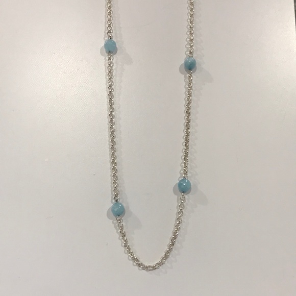 38 inch station sterling silver necklace - Picture 2 of 2